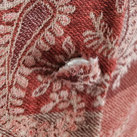 Anthropologie Moksha pink embroidered tapestry long wool jacket coat XLarge - Picture 8 of 9